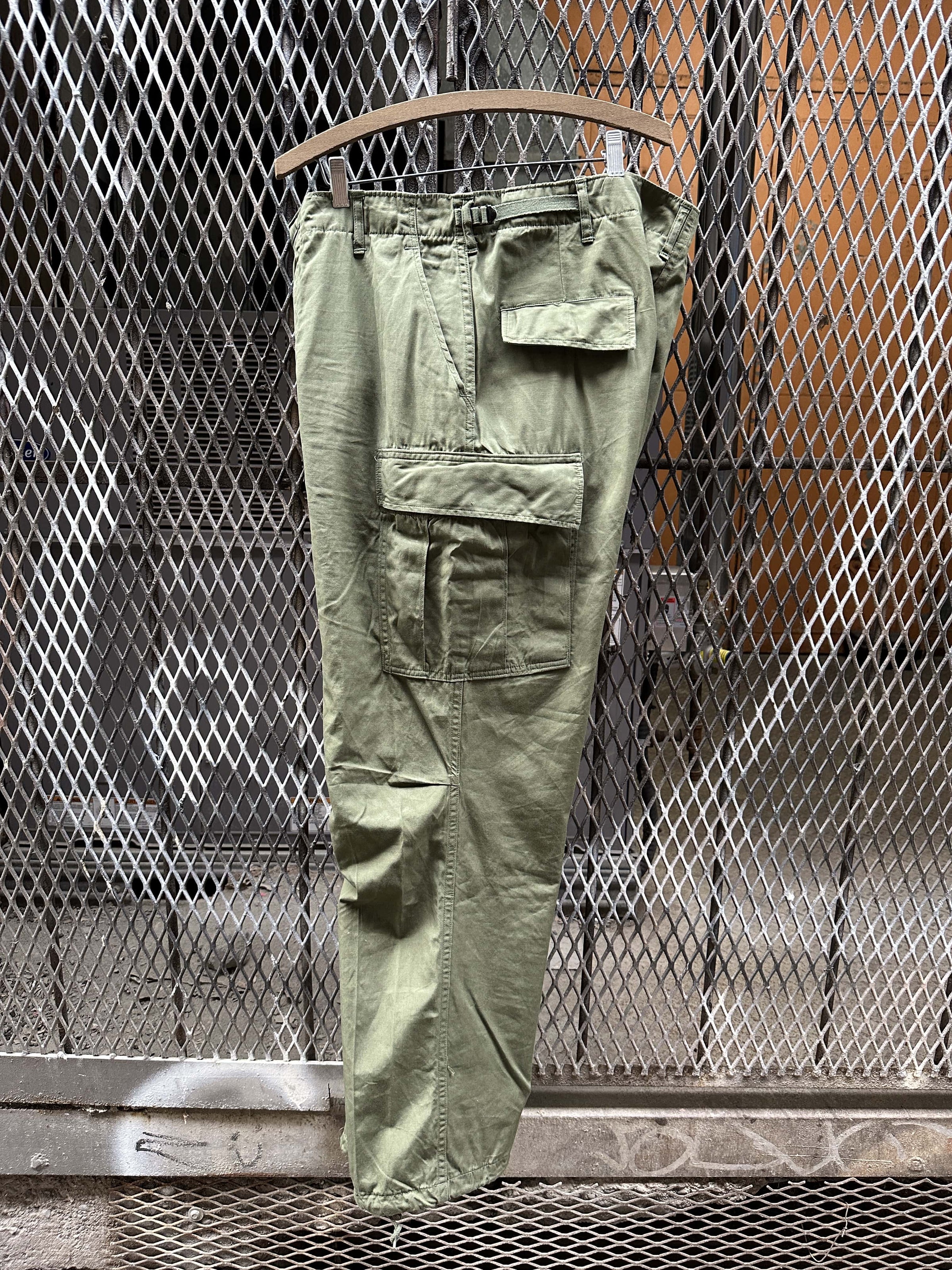 1967 U.S.Army OG-107 Cotton Poplin Jungle Fatigue Cargo Trousers