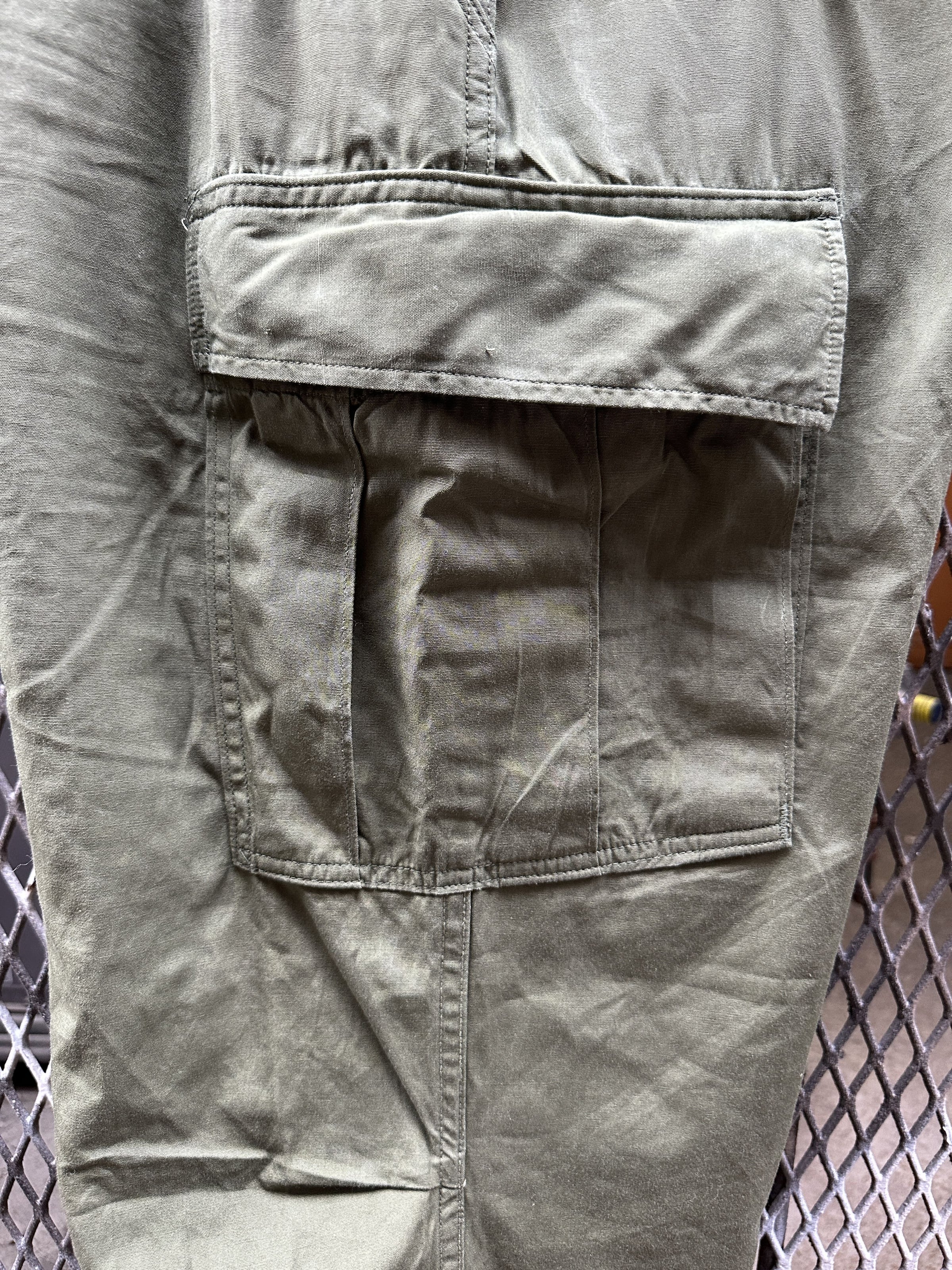 1967 U.S.Army OG-107 Cotton Poplin Jungle Fatigue Cargo Trousers 
